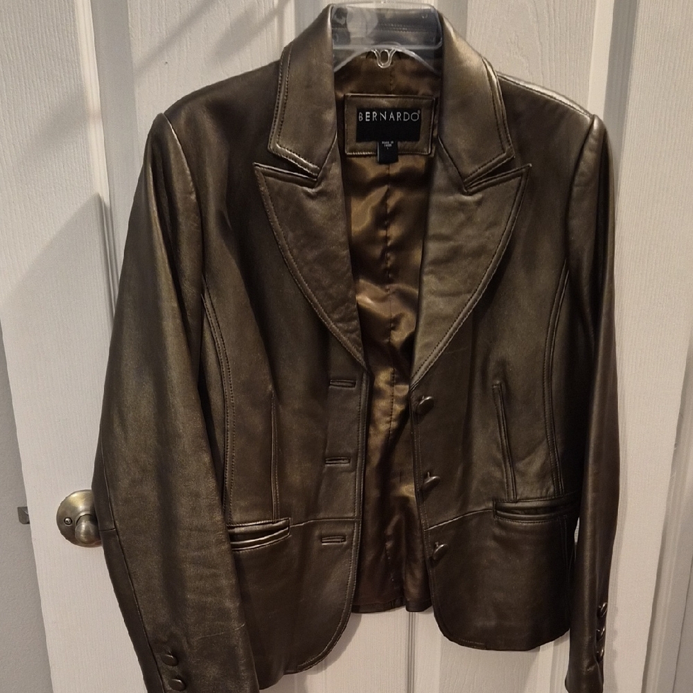 Bernardo Women's Dark Brown Leather Blazer